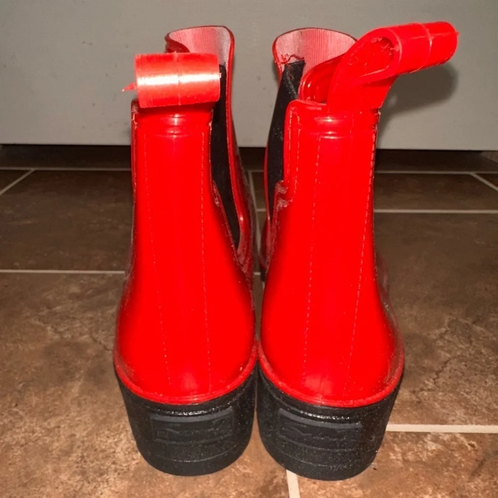 Seven7 Women’s Red Rubber Rain Booties